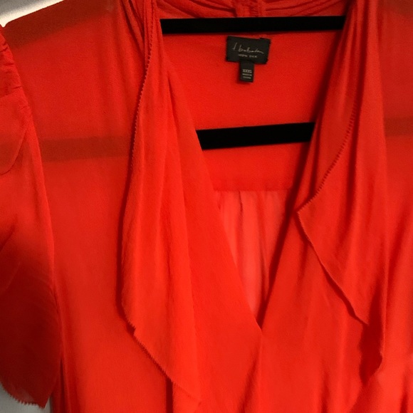 Babaton Orange Silk Ruffle Blouse (Aritzia) - Picture 2 of 3